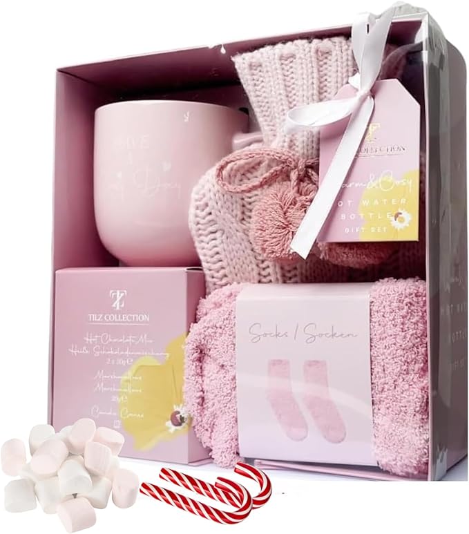 Gifts For Women - Hot Chocolate Gift Sets |Hot Cocoa Gift Sets With Mug, Mini Hot Water Bottle