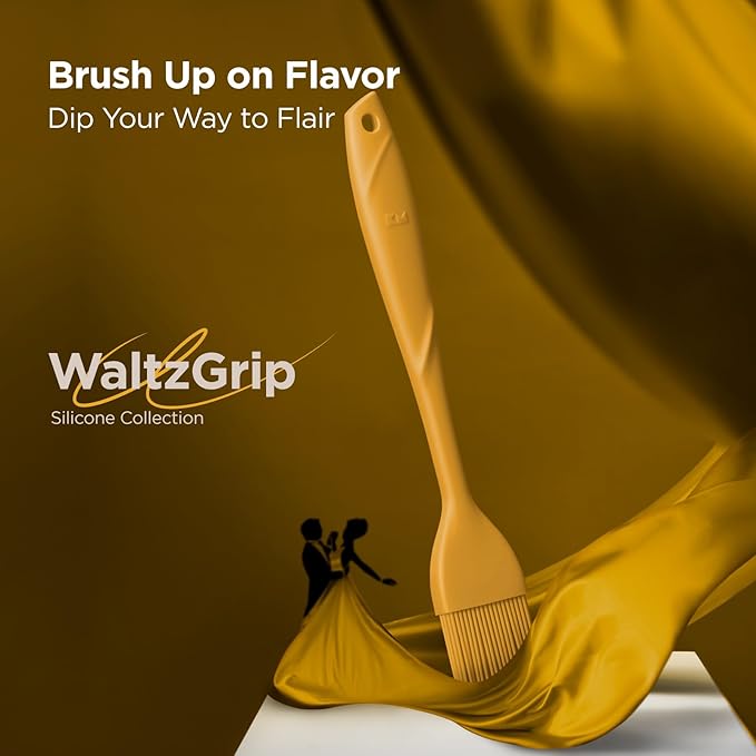 Kitchen Mama WaltzGrip Platinum Silicone Basting Pastry Brush: Set of 2 Heat-Resistant Brushes