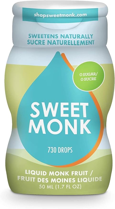 SweetMonk - 100% Pure Original Monk Fruit Sweetener Liquid Sugar Substitute - 1.7oz | No Water