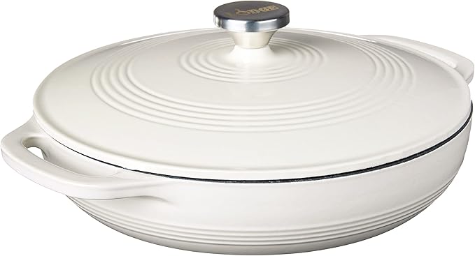 Lodge 3.6 Quart Enameled Cast Iron Oval Casserole With Lid??Dual Handles ??Oven Safe up to 500ì§?F