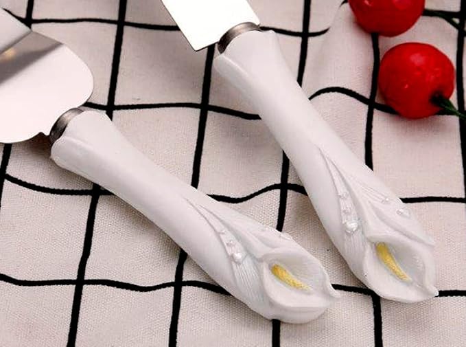 GIFTS INFINITY® Personalized Wedding Cake Knife and Server Set ??Free Engraving (Lily) | Custom