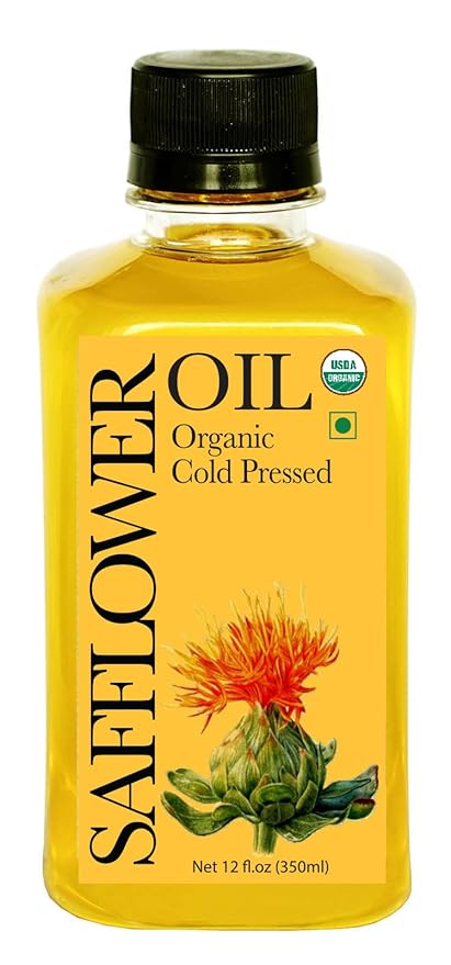 Daana Safflower Oil: Certified USDA Organic, Extra Virgin, Cold Pressed, High Oleic (12 oz)