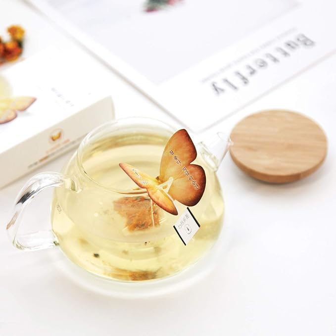 KKOKDAM Fancy Korean Tea Set Sampler – 3 Flavor Yellow Teas, Variety Pack with Butterfly Bags