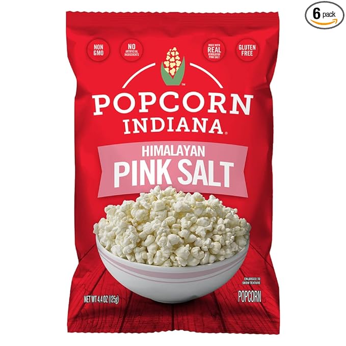 Popcorn Indiana Himalayan Pink Salt Popcorn (6 Count - 2.1 Oz Each)