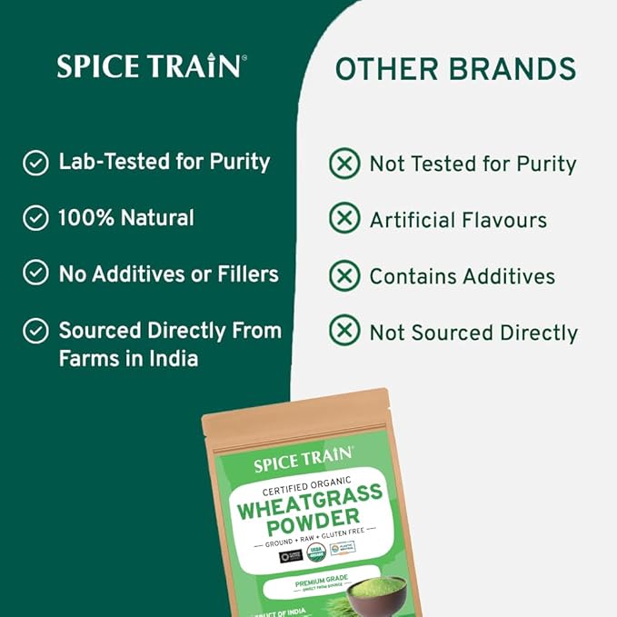 HANDPICK USDA Organic Wheatgrass Powder (10oz) Rich Green Powder - Lab Tested | 100% Whole Leaf |