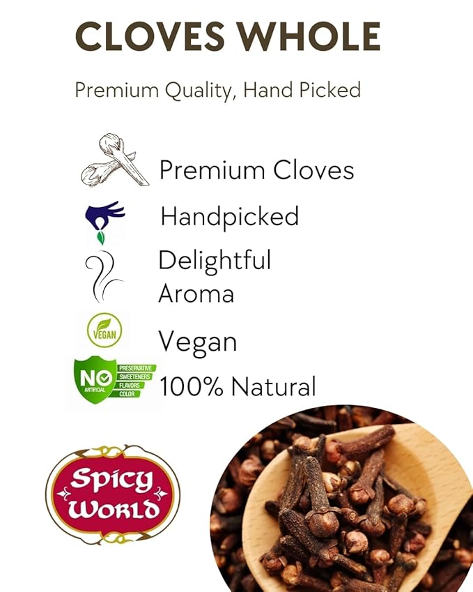 Cloves Whole Bulk 14 Oz Bag - Pure, Non-GMO, Premium Hand Picked Quality - Great for Foods, Clove