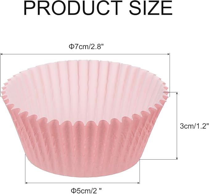 uxcell 100 Pcs Cupcake Liners, Muffins Paper Baking Cups Wrappers Standard Greaseproof for Baking