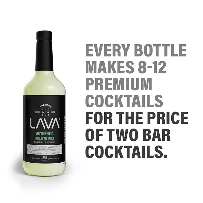 (3 Pack) LAVA Premium Authentic Mojito Mix, Made with Real Lime Juice, Mojito Mint, Spearmint