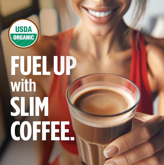 VitaCup Slim Organic Coffee Pods, Diet Support with Ginseng, Garcinia, B Vitamins, Bold Medium Dark