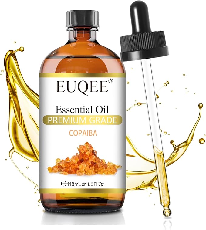 Copaiba Essential Oil 118 ml Pure Copaiba Oil Essential Oil with Dropper for Diffusers, DIY Soap