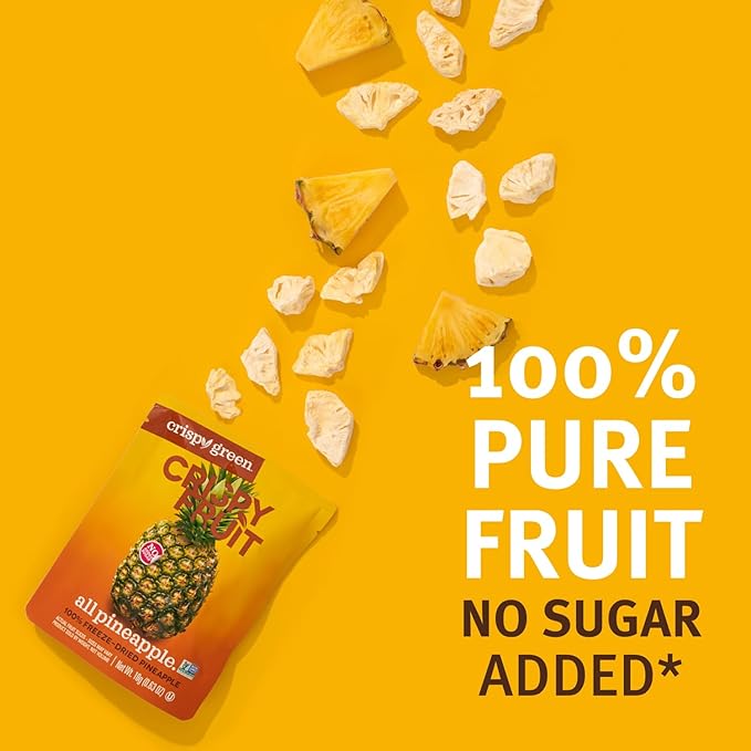 Crispy Green Natural Freeze-Dried Fruit, Pineapple Single-Serve, No Sugar Added, 0.63 Ounce (Pack