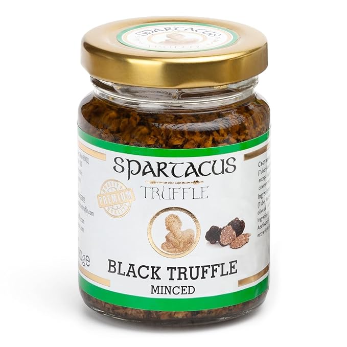 Spartacus Black Truffles Preserved in Extra Virgin Olive Oil - Perfect Gourmet Seasoning for Pizza