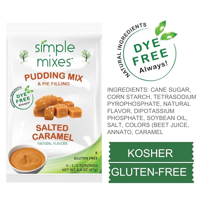 Simple Mixes Natural Instant Pudding & Pie Filling Mix Variety, Chocolate, Vanilla & Salted
