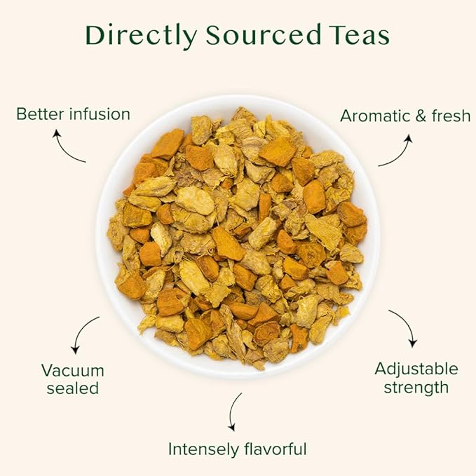 VAHDAM, Turmeric Ginger Herbal Tea (50+ Cups, 3.53oz) Caffeine Free | 100% Pure Herbal Blend