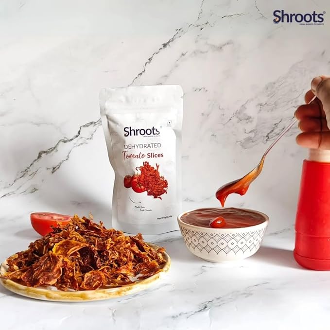 SHROOTS Dehydrated Tomato Flakes Pure Vegetarian Gluten-Free No Added Salt Easy Cooking Essential