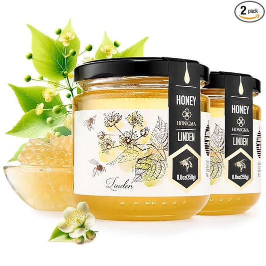 HONIGMA® Raw Linden Honey | Exquisite Taste | 100% Pure | Unpasteurized | Unfiltered | Partially