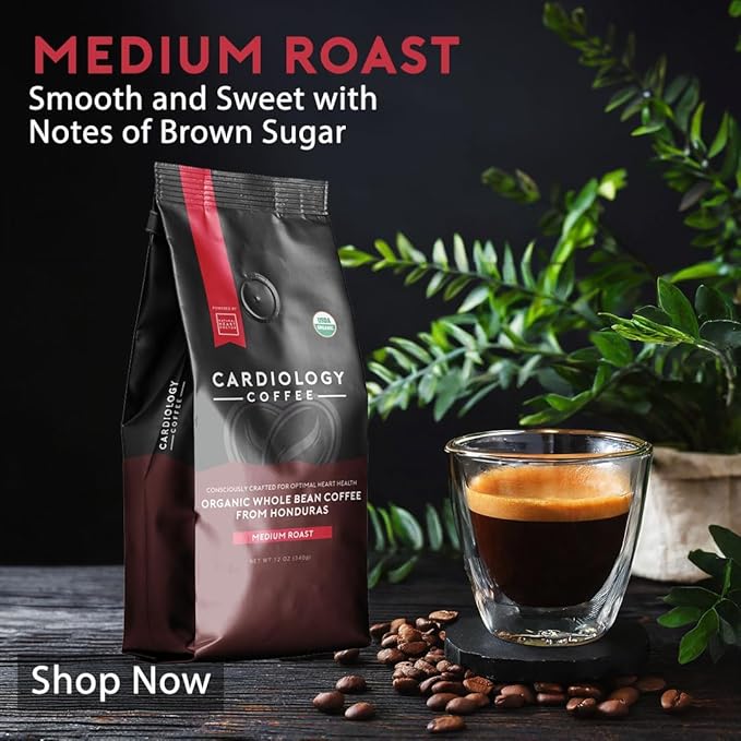 Cardiology Coffee ??Whole Bean Coffee ??USDA Certified Mold-Free 12oz Premium Medium Roast Organic
