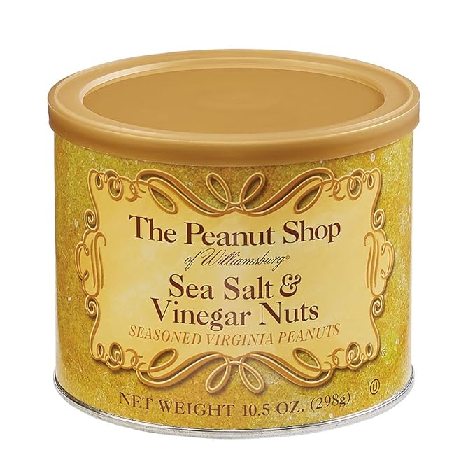 The Peanut Shop of Williamsburg Sea Salt & Vinegar Williamsburg Peanuts, Lightly Salted Handcooked