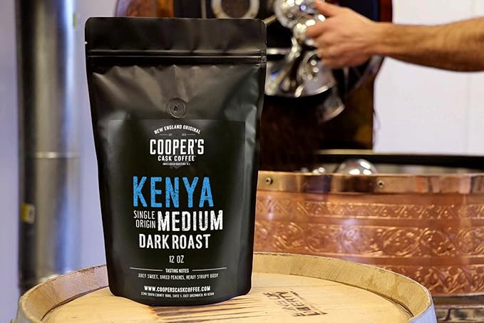 Kenya AA Medium Dark Roast Coffee Beans, Single Origin Whole Bean Coffee, Full Bodied Gourmet