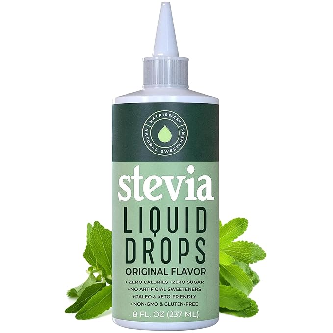 Stevia Liquid Drops, 8 Fl oz, 1823 Servings, Pure Concentrated Drops with Zero Calories & Zero