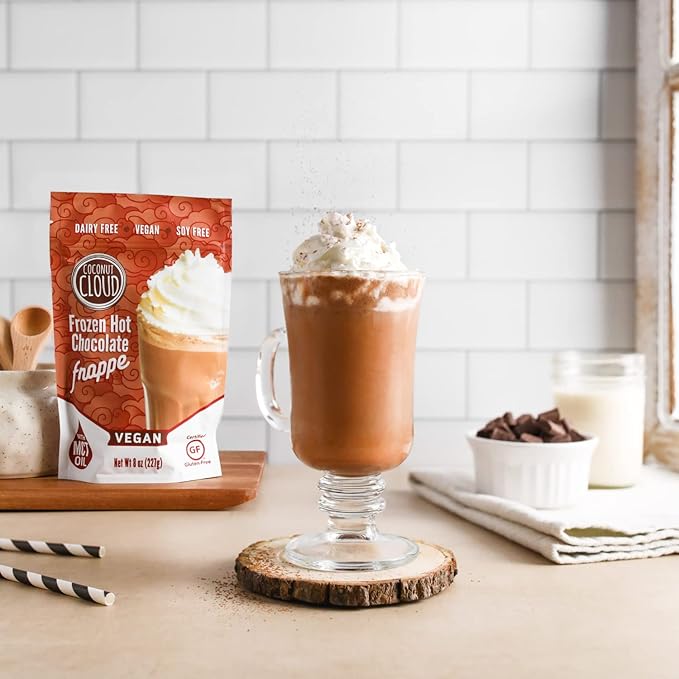 Coconut Cloud Frozen Hot Chocolate | Blended Instant Frappe Iced Cocoa | Add Nut Milk, Ice & Enjoy