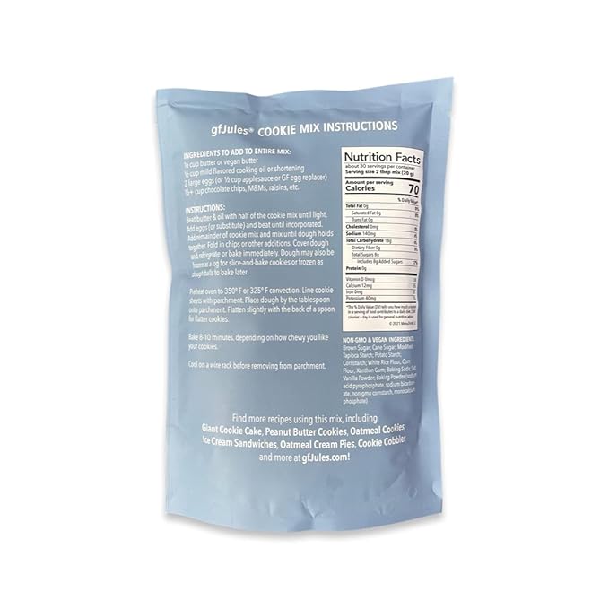 gfJules Certified Gluten Free Cookie Baking Mix | Tollhouse Style | Bars or Cookies | No Grit