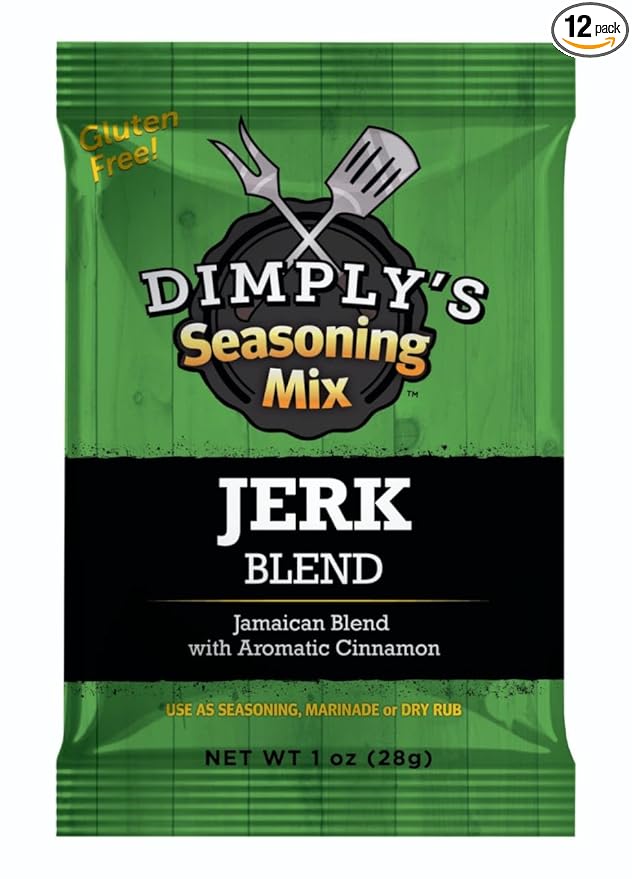 Dimply's Jamaican Jerk Seasoning Mix – Dry Rub and Marinade for Chicken, Meat, Vegetables, Tofu