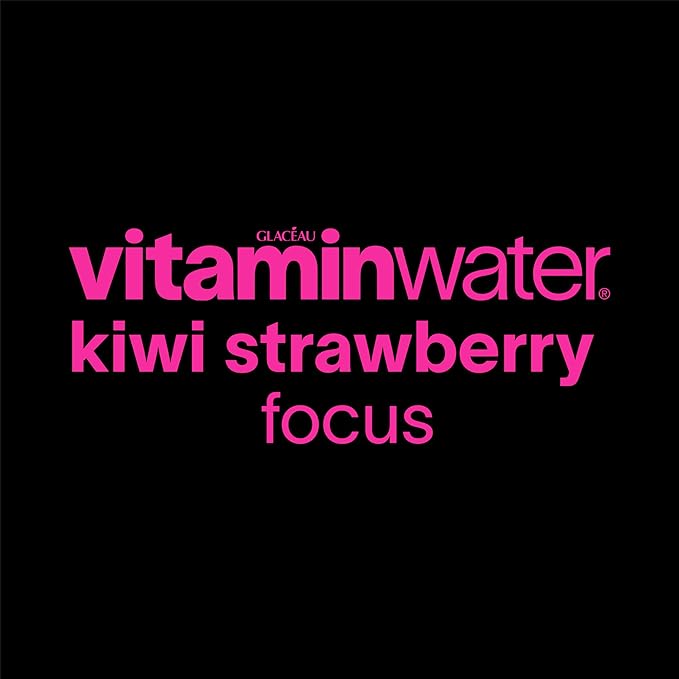 vitaminwater Focus Kiwi Strawberry Nutrient Enhanced Flavored Water Beverage, 20 fl oz Bottles, 12