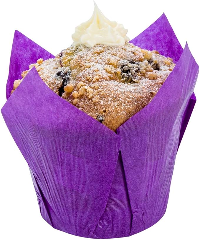 Restaurantware Panificio 4 Ounce Tulip Baking Cups 200 No Oil Spills Paper Baking Cups - Disposable