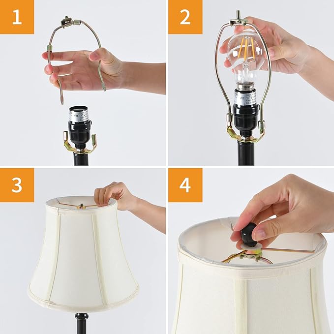 2 Pack Vintage Style Buffet Table Lamp, Traditional Bedside Lamps, Tall Table Lamp Set of Two for