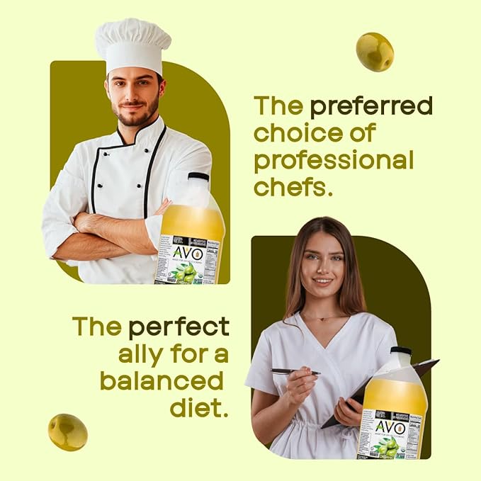 AVO ORGANIC EXTRA VIRGIN OLIVE Oil, 64 Fl-oz (Half Gallon) NO preservatives added