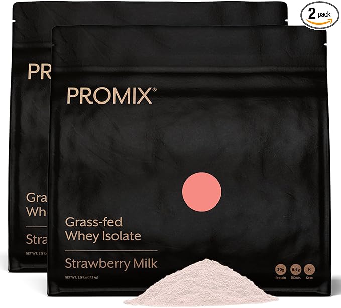 ProMix Nutrition Whey Protein Isolate Powder, 31g Grass Fed Whey Isolate, 6.6g BCAAs, Gluten Free