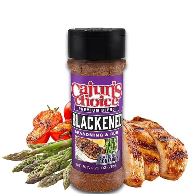 Cajun's Choice Blackened Seasoning - 2.75 oz Jar, All Natural, Low Salt, Gluten-Free - Authentic