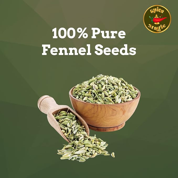 Spice Magic Fennel Seeds | Whole Fennel Seed 7oz (200g), 100% Natural, Fresh, Gourmet Spices and
