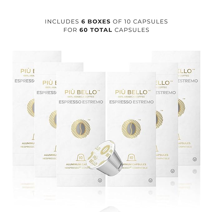 Piu Bello Espresso Estremo Coffee Pods – Espresso Coffee Pods for Nespresso Original Machines