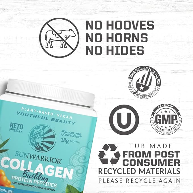 Vegan Collagen Building Powder Protein Peptide with Biotin Vitamin C Hyaluronic Acid Collagen