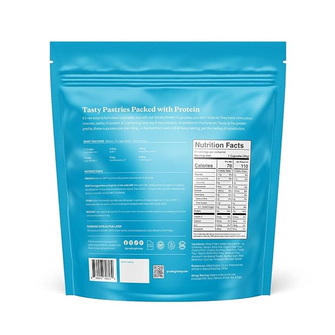 ProDough High Protein- Gluten Free Cupcake Mix, Low Carb, 13g of Protein per Cupcake, No Added