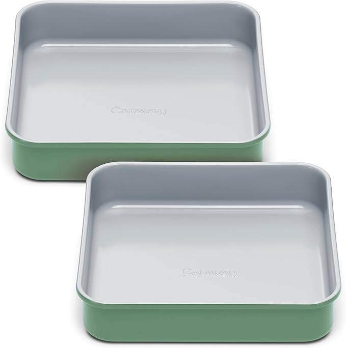 Caraway 9??Square Pan Duo - Non-Stick Ceramic Coating - Free From Forever Chemicals - Cake Pan