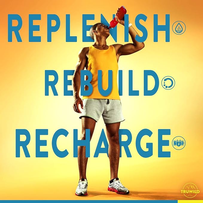 TruWild Natural Hydration Powder with Zero Sugar, Vegan Electrolytes + Amino Acids, Recovery Drink