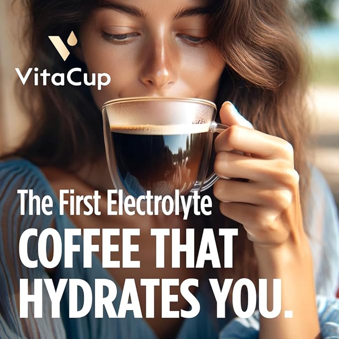 VitaCup Hydration Coffee Packets, The First Coffee That Hydrates You w/Electrolytes, Coconut Water