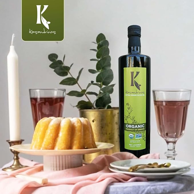Kasandrinos Organic Olive Oil Extra Virgin, Polyphenol Rich Greek Olive Oil, 100% Organic First
