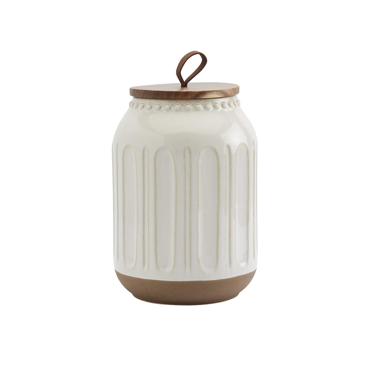 TTU Tabletops Gallery Ceramic Canister Collection- Stoneware Designed Kitchen Storage Embossed