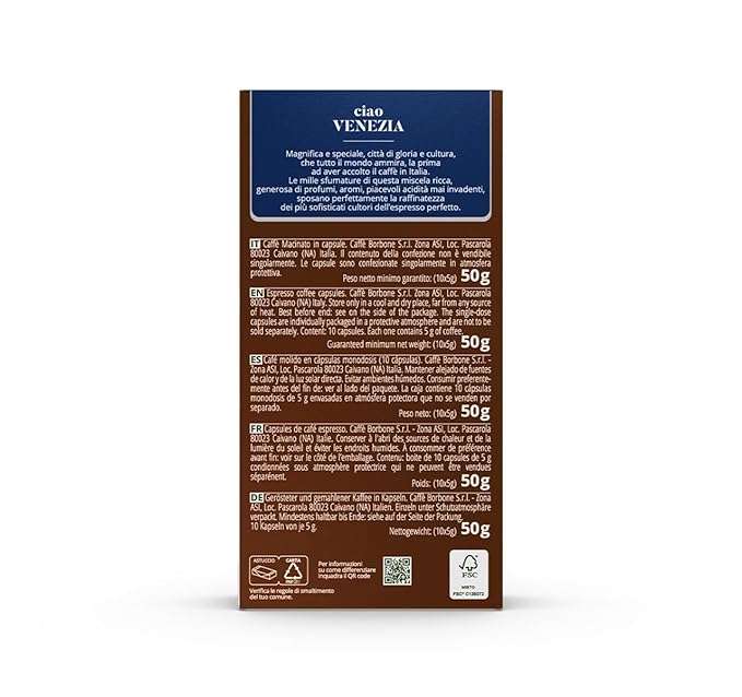 Caffe Borbone Aluminum Coffee Pods Compatible with Nespresso Original Machines, Ciao Venezia