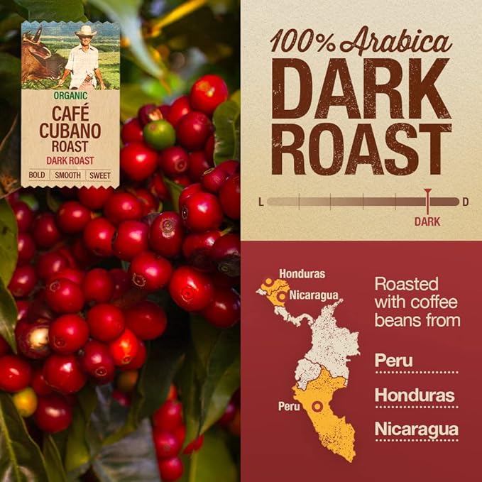 Mayorga Organic Coffee 12oz Cafe Cubano Roast - Dark Roast Whole Bean Coffee Specialty Grade, 100%