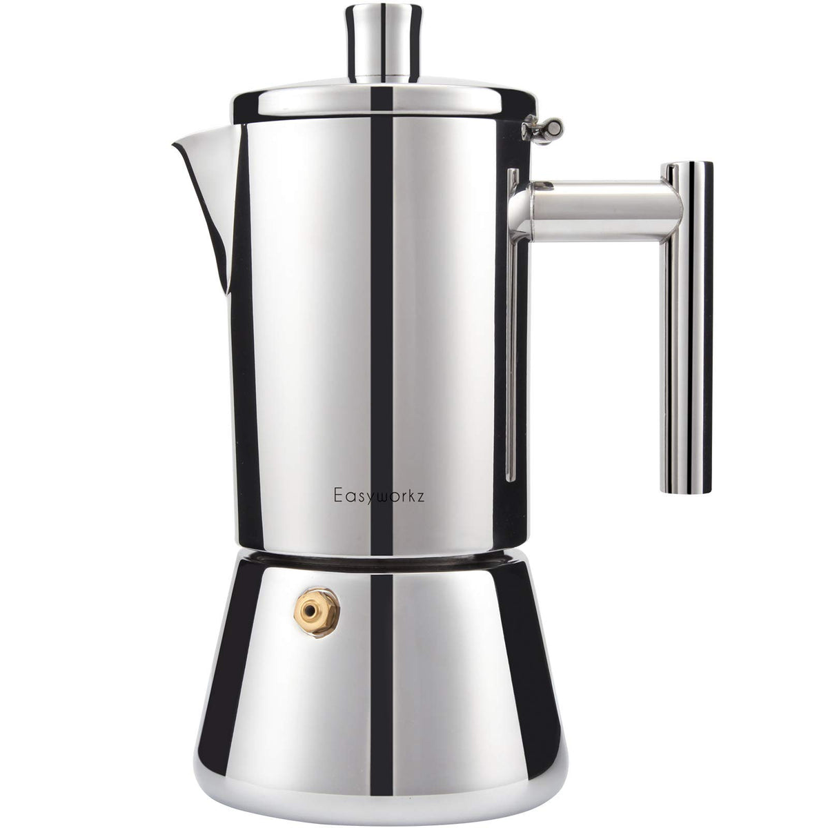 Easyworkz Diego Stovetop Espresso Maker Stainless Steel Italian Coffee Machine Maker 4Cup 6.8 oz