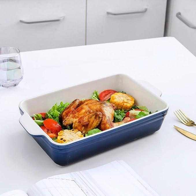 KOOV Bakeware Set, Ceramic Baking Dish Set, Rectangular Casserole Dish Set, lasagna Pan, Baking
