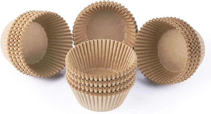 Caperci Standard Natural Cupcake Liners 500 Count, No Smell, Grease-Proof Paper Muffin Liners