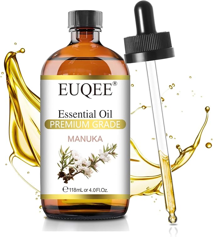 Manuka Essential Oil 118ml Large Capacity Pure Manuka Oil with Glass Dropper for Skin, Diffuser