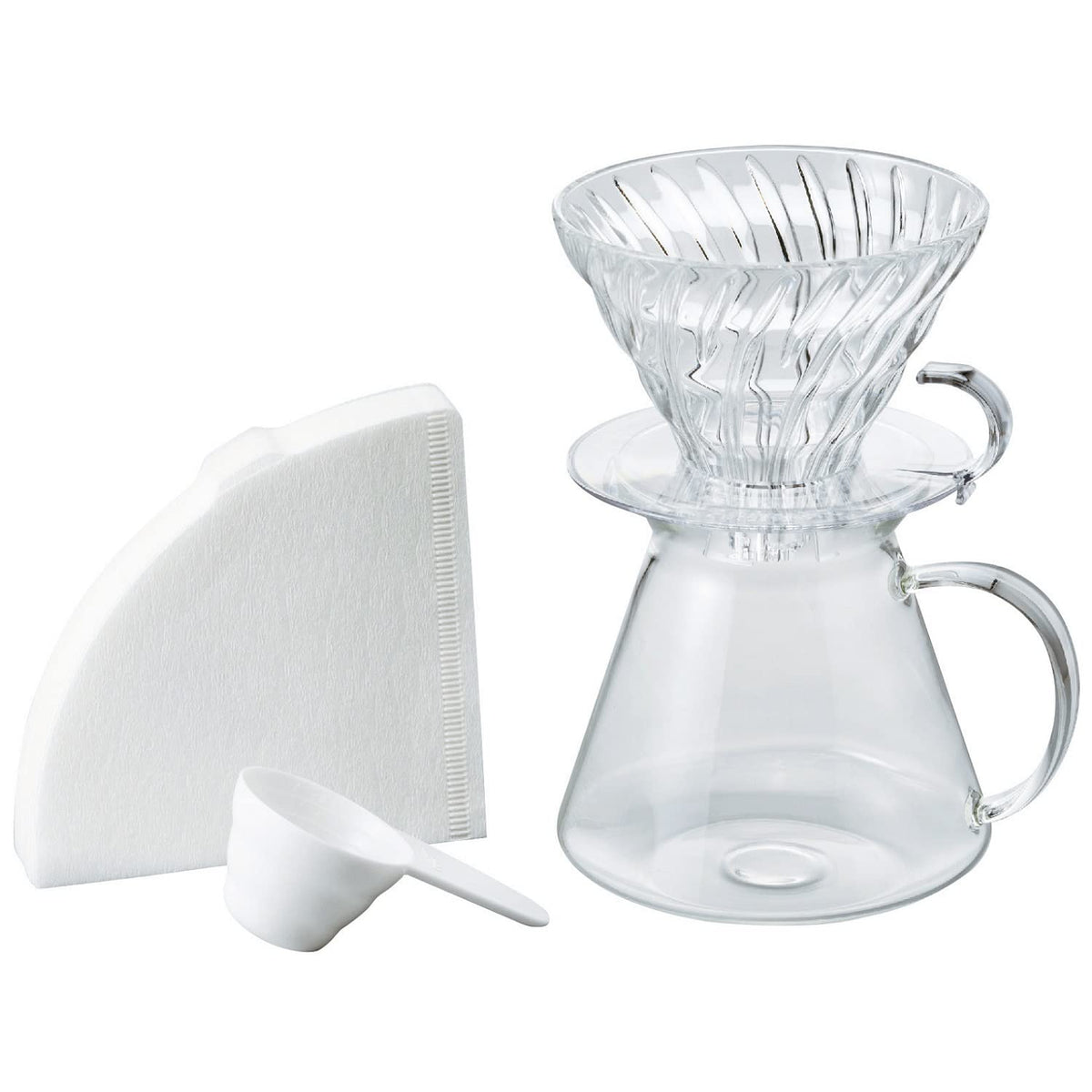 Hario "Simply Hario" V60 Glass Pour Over Coffee Set, Size 02