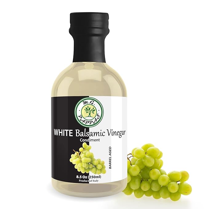 M.G. PAPPAS Aged White Balsamic Vinegar - Barrel Aged Balsamic from Italy - Balsamic White Vinegar
